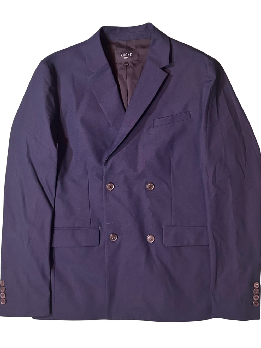Rhone Navy Blue Commuter Double Breasted Blazer Sport Coat Suit Jacket NWOT M